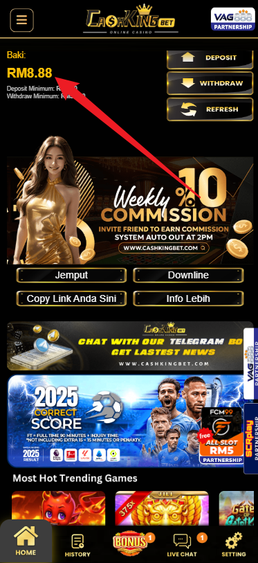 Step 4 - Register at CashKingBet Casino - Free Credit 365 - Part 1
