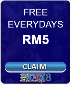 Freecreditrm - OnePiece8 Free Everydays RM5 - Banner