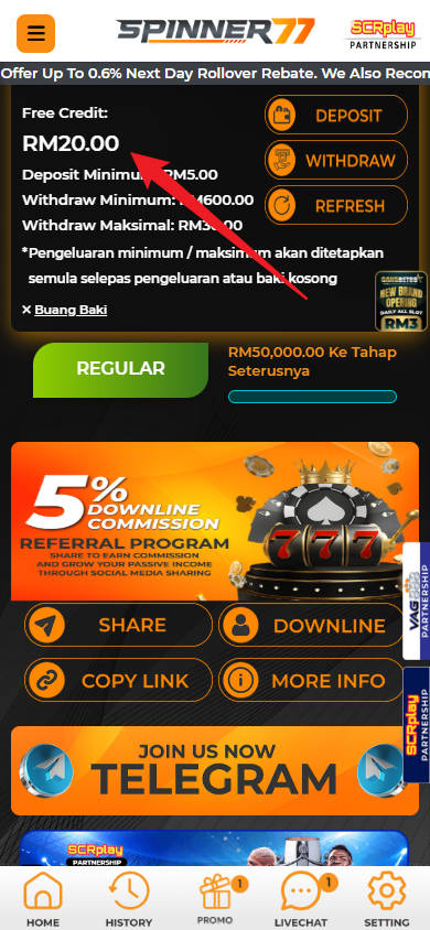 Step 4 - Register at Spinner77 Casino - Part 1
