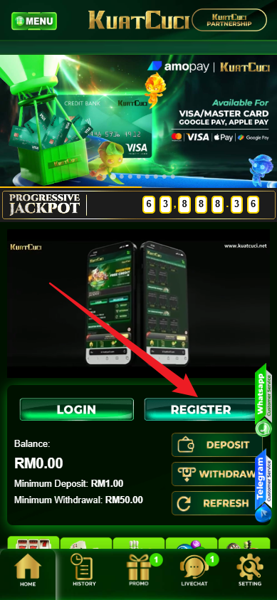 Step 1 - Register at KuatCuci Casino - Part 1