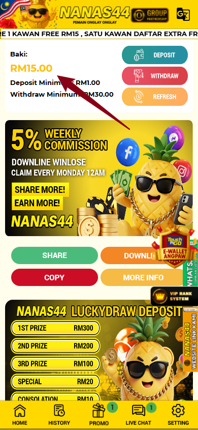 Step 4 - Register at Nanas44 Casino - Free Credit 365 - Part 1