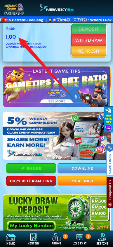 Step 4 - Register at Newsky88 Casino - Free Credit 365 - Part 1
