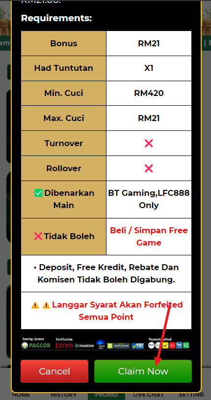 Step 3 - Claim Cuci21 Free Credit No Deposit RM21 - Part 2