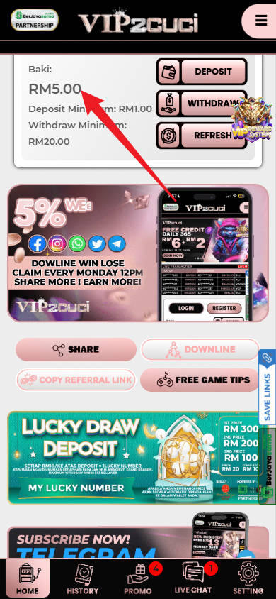 Step 4 - Register at VIP2Cuci Casino - Free Credit Slot - Part 1