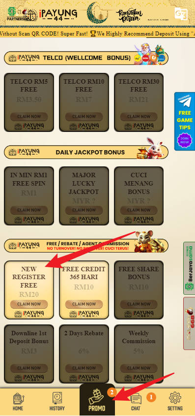 Step 3 - Register at iPAYUNG44 Casino - Part 1