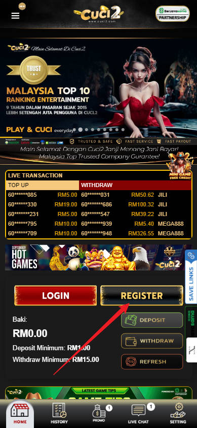 Step 1 - Register at CUCI2 Casino - Part 1