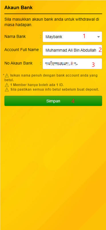 Step 2 - Register at Angin888 Casino - Part 1