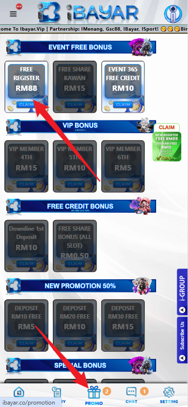 Step 3 - Register at iBayar Casino - Part 1