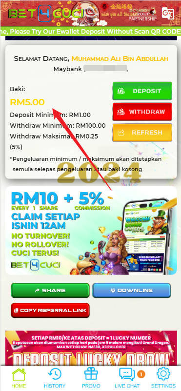 Step 4 - Register at Bet4Cuci Casino - Part 1