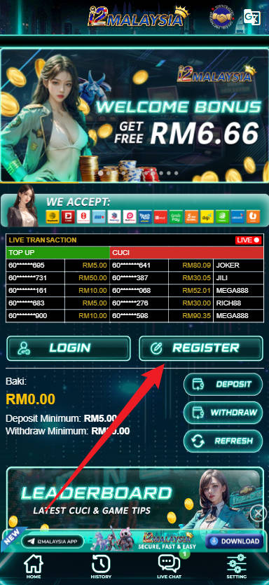 Step 1 - Register at i2Malaysia Casino - Part 1