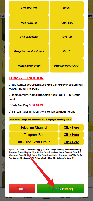Step 3 - Register at iSport77 Casino - Free Credit Slot - Part 2