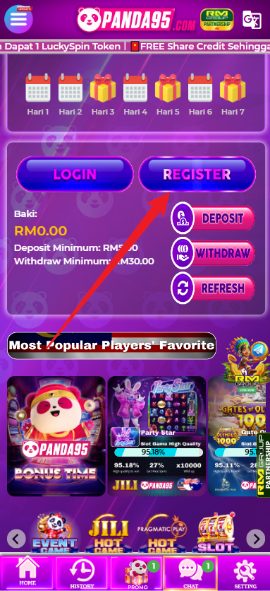 Step 1 - Register at Panda95 Casino - Part 1