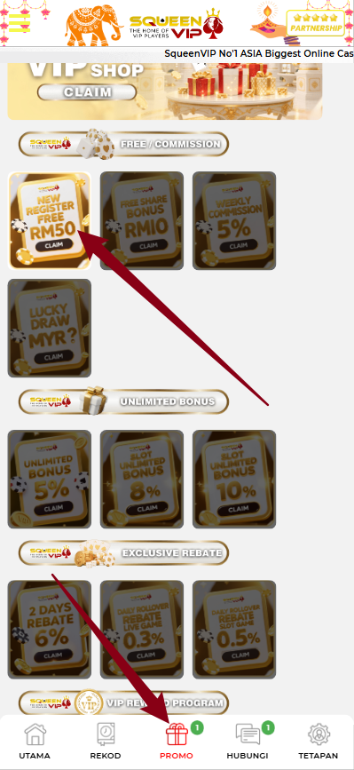 Step 3 - Register at SqueenVIP Casino - Part 1