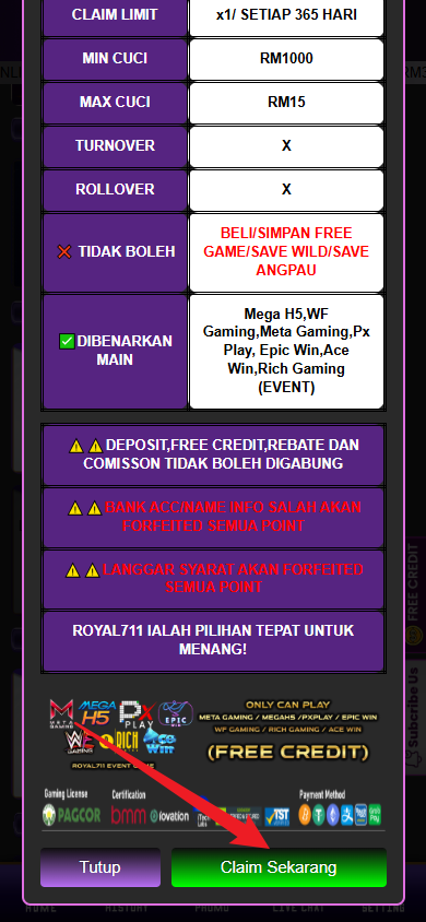Step 3 - Register at Royal711 Casino - Free Credit 365 - Part 2