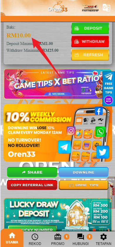 Step 4 - Register at Oren33 Casino - Free Credit 365 - Part 1