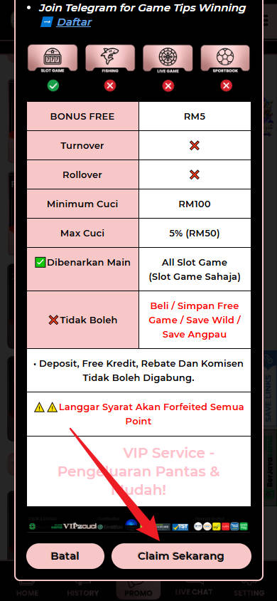 Step 3 - Register at VIP2Cuci Casino - Free Credit Slot - Part 2