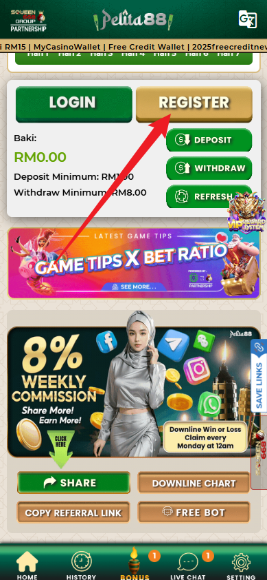 Step 1 - Register at Pelita88 Casino - Part 1