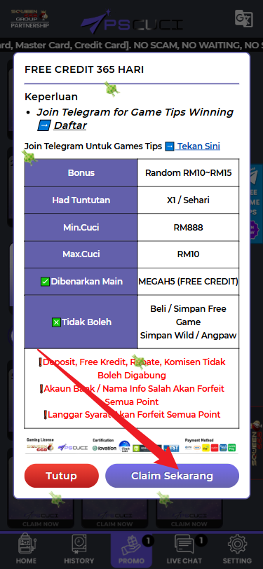Step 3 - Register at PSCUCI Casino - Free Credit 365 - Part 2