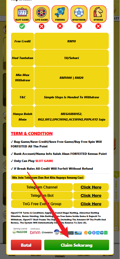 Step 3 - Register at iSport77 Casino - Free Credit 365 - Part 2