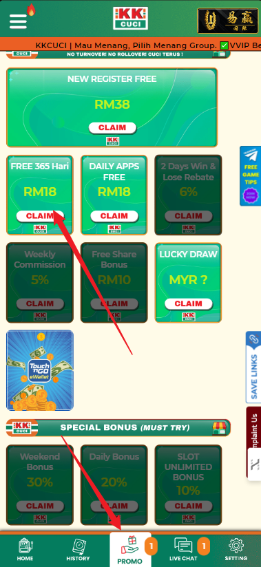 Step 3 - Register at KKCuci Casino - Free Credit 365 - Part 1