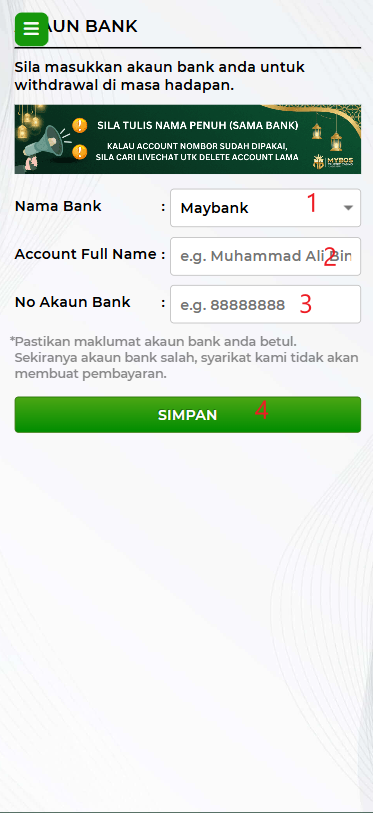 Step 2 - Register at MYBOS Casino - Part 1