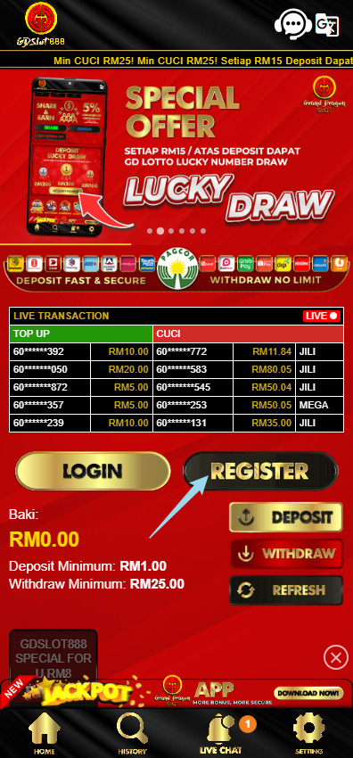 Step 1 - Register as a new member at GDSlot888 (Part 1)
