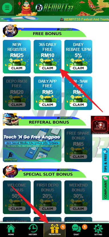 Step 3 - Register at REMPIT33 - Free Credit 365 - Part 1