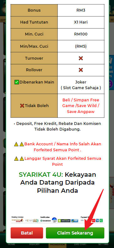 Step 3 - Register at Hijau44 Casino - Part 2