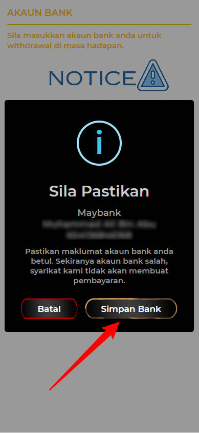 Step 2 - Register at MyBayar99 Casino - Part 2