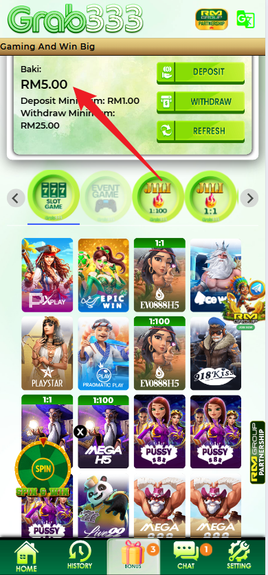 Step 4 - Register at Grab333 Casino - Free Credit Slot - Part 1