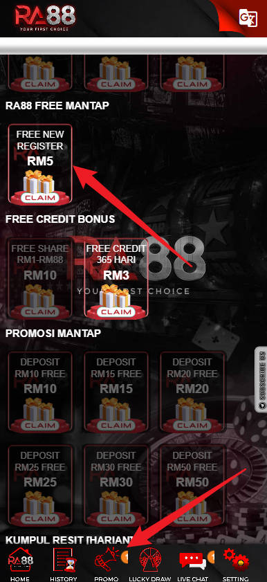Step 3 - Register at RA88 Casino - Free Credit Slot - Part 1