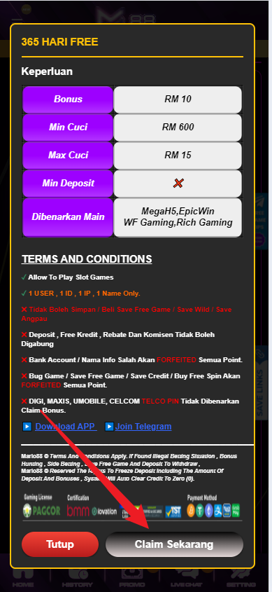 Step 3 - Register at Mario88 Casino - Free Credit 365 - Part 2