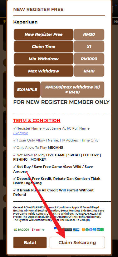 Step 3 - Register at RoyalFlash22 Casino - Free Credit Slot - Part 2