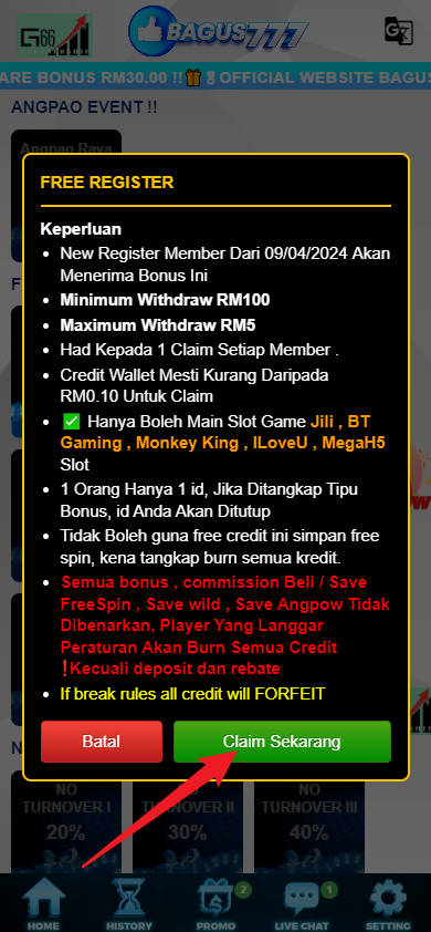 Step 3 - Register at Bagus777 Casino - Part 2