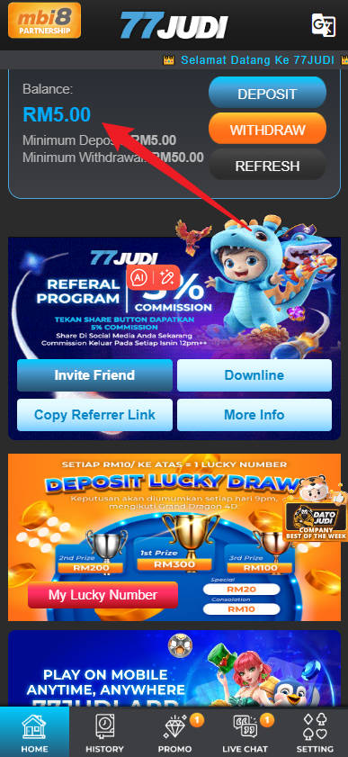 Step 4 - Register at 77Judi Casino - Free Credit Slot - Part 1