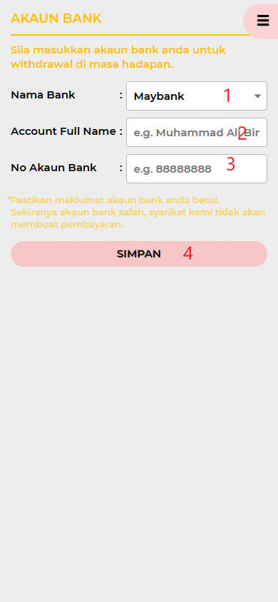 Step 2 - Register at VIP2Cuci Casino - Part 1
