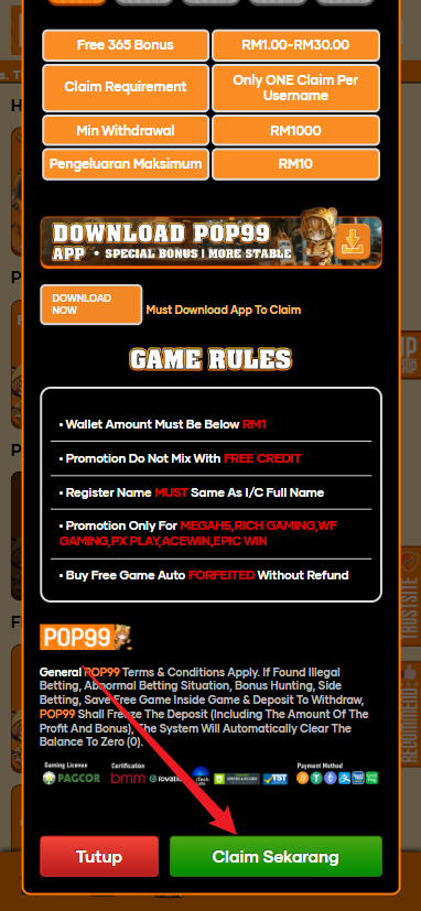 Step 3 - Register at Lepak7 Casino - Free Credit 365 - Part 2