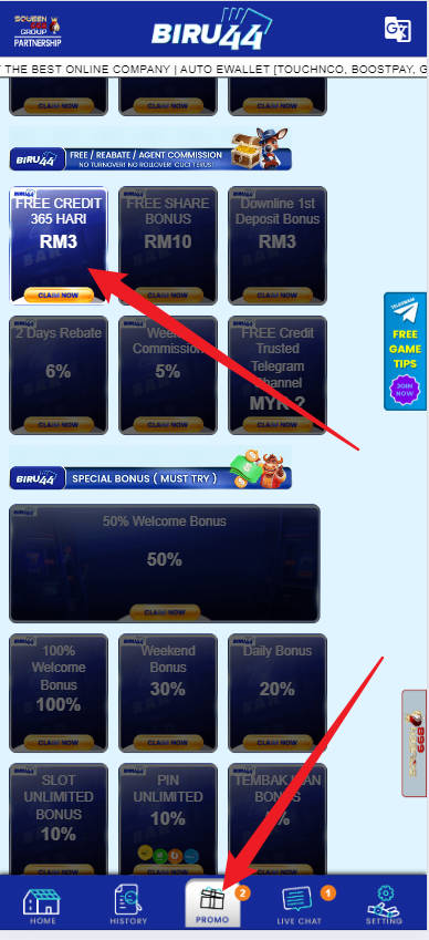 Step 3 - Register at Biru44 Casino - Free Credit 365 - Part 1
