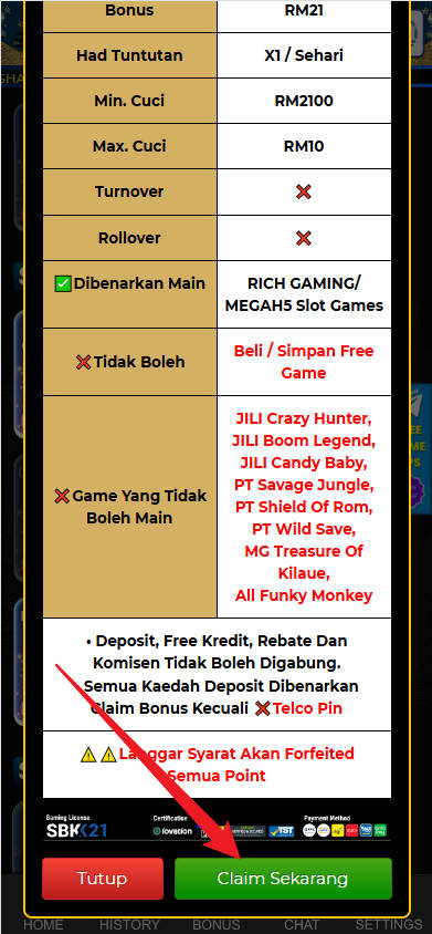 Step 3 - Register at SBK21 Casino - Free Credit 365 - Part 2