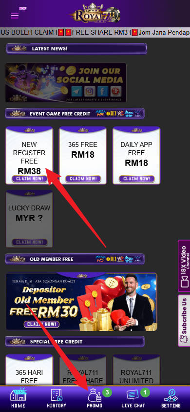 Step 3 - Register at Royal711 Casino - Part 1
