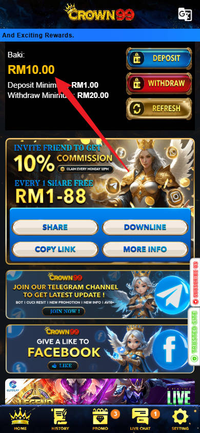 Step 4 - Register at Crown99 Casino - Free Credit Slot - Part 1
