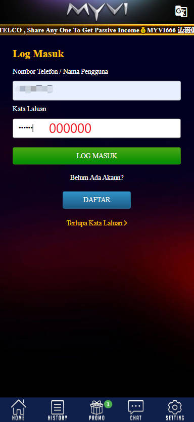 Step 1 - Register at MYVI666 Free Credit 365 RM10 - Part 5