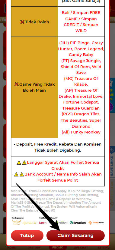 Step 3 - Register at Manis33 Casino - Part 2