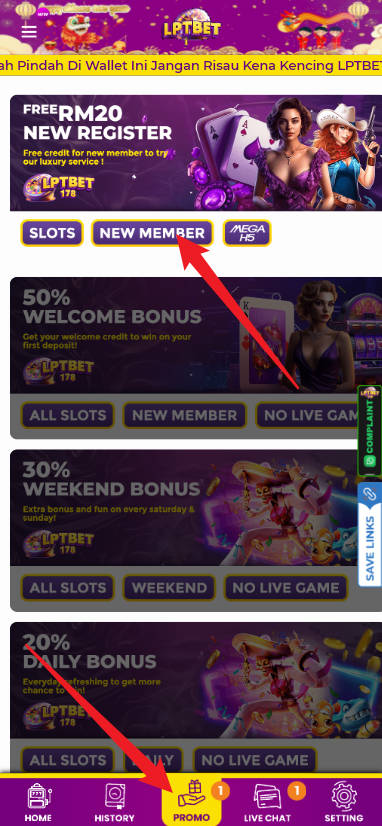 Step 3 - Register at LPTBET178 - Free Credit Slot - Part 1
