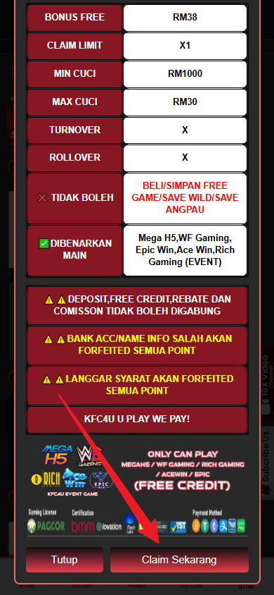 Step 3 - Register at i1KFC4U Casino - Free Credit Slot - Part 2