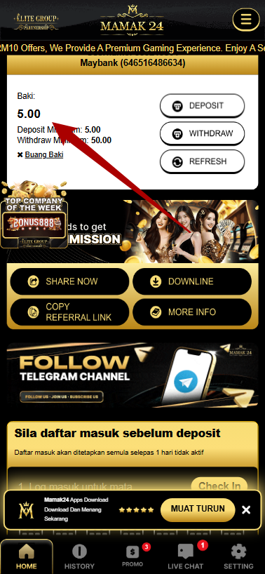 Step 4 - Register at Mamak24 Casino - Part 1