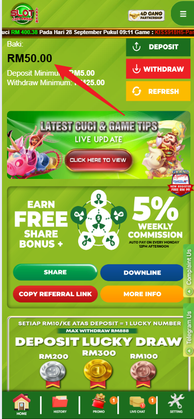 Step 4 - Register at CashSweep Casino - Free Credit Slot - Part 1