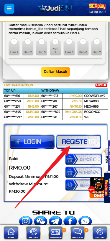 Step 1 - Register at JudiSini Casino - Part 1