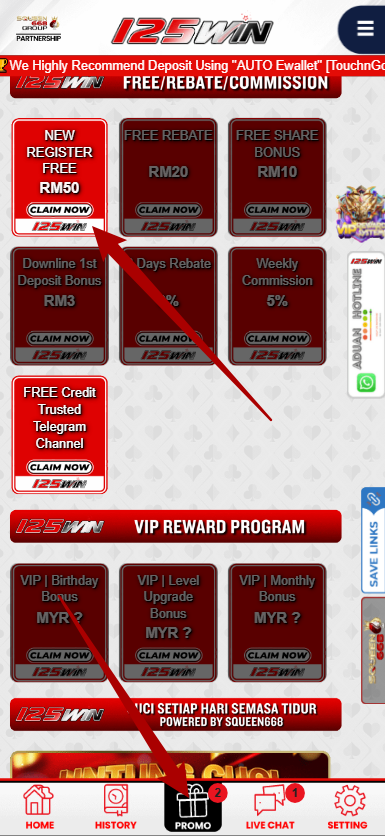 Step 3 - Register at 125Win Casino - Part 1