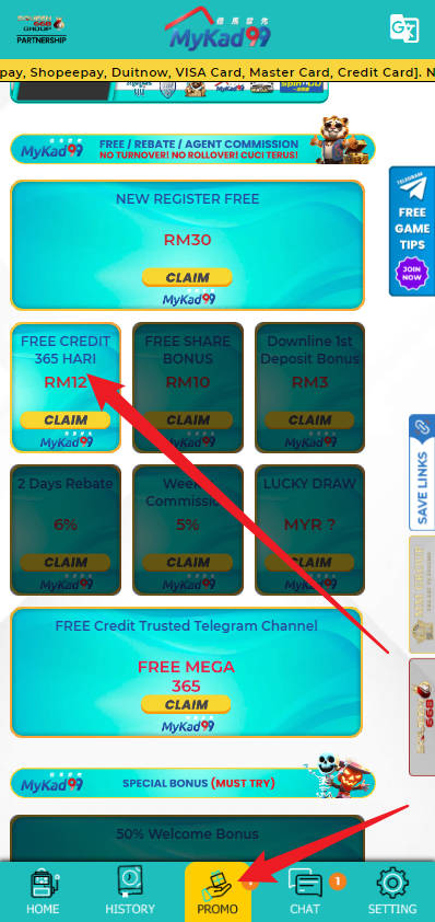 Step 3 - Register at MyKad99 Casino - FreeCredit 365 - Part 1